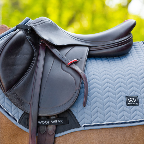 2026 Woof Wear Herringbone Close Contact Tapis De Selle WS0044-STBL - Steel Blue